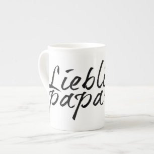 Tasse En Porcelaine Lieblingspapa - schwarzer Schriftzug 00001