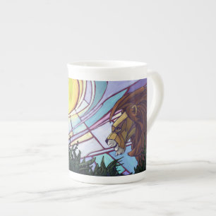 Tasse En Porcelaine Lion et petits