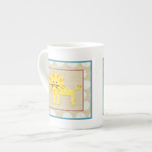 Tasse En Porcelaine Lion jaune avec Pois blancs