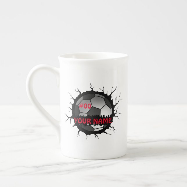 Tasse En Porcelaine Logo De Football, Nom Personnalisé Du Football, Ca (Gauche)