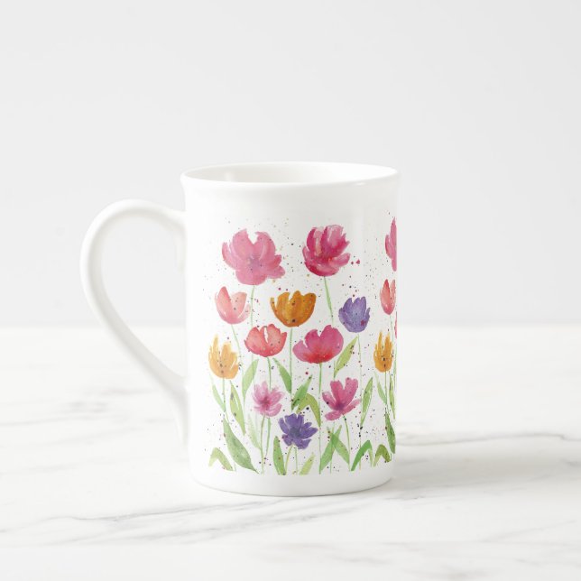 Tasse En Porcelaine L'os fleur sauvage de la Chine (Gauche)