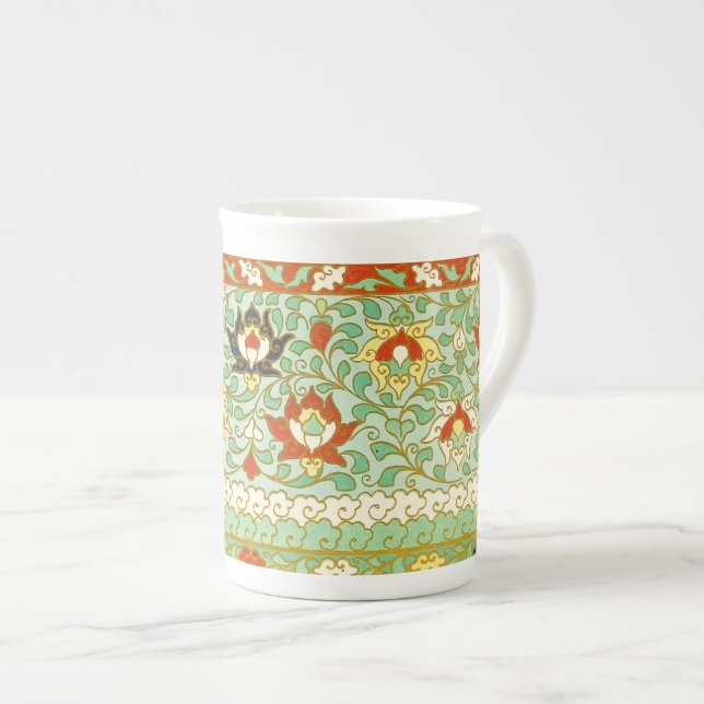 Tasse En Porcelaine Lotus Flower Design chinois (Devant droit)