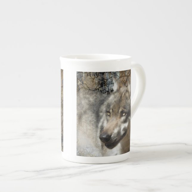 Tasse En Porcelaine loup (Devant droit)