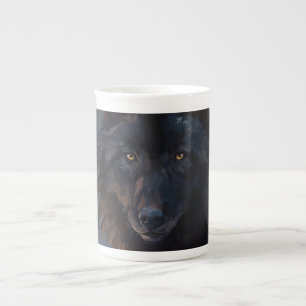 Tasse En Porcelaine Loup noir