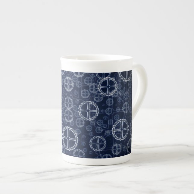 Tasse En Porcelaine Machine Gears Motif mécanique (Devant droit)