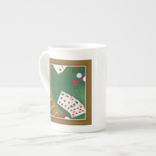 Tasse En Porcelaine Main de Poker gagnante six à dix