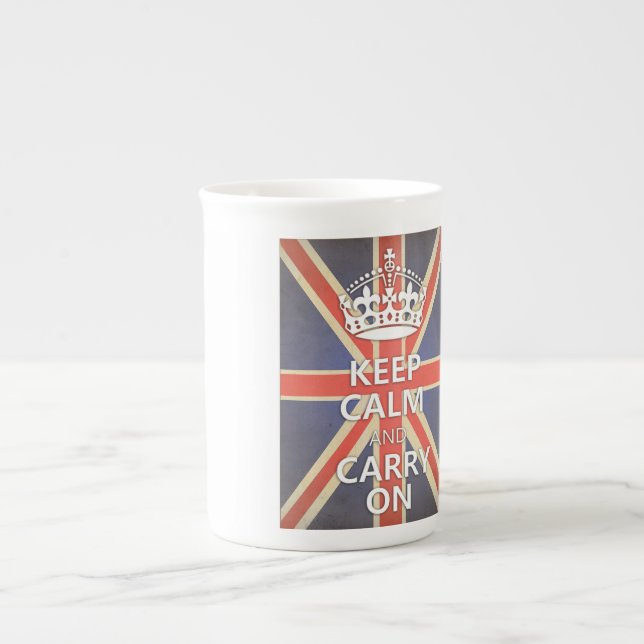 Tasse En Porcelaine Maintenez calme et continuez le Royaume-Uni Union (Devant)
