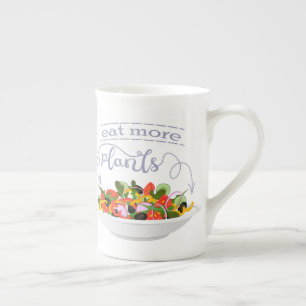 Tasse En Porcelaine Mangez plus de plantes frais motivation salade let
