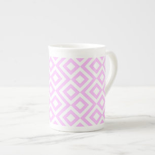 Tasse En Porcelaine Méandre de rose et de blanc