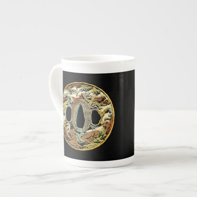 Tasse En Porcelaine Médaillon asiatique doré par Vision Studio (Devant gauche)