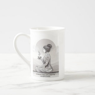 Tasse En Porcelaine Méditation Espresso Zen Un Bouddha Tiré