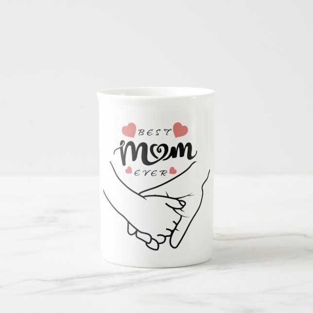 Tasse En Porcelaine Meilleure Maman, Fête des Mères, Cadeau pour maman (Devant)