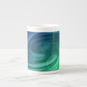 Tasse En Porcelaine Mélange De Couleurs Bleu Et Vert Doux Vortex