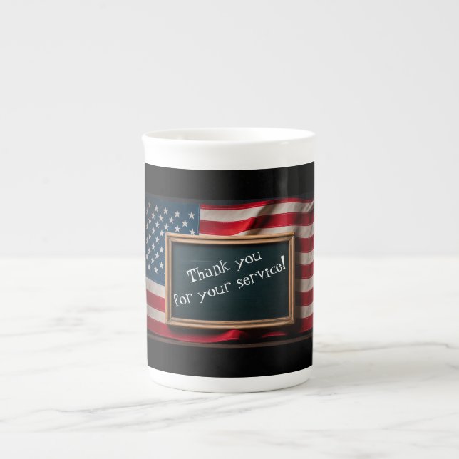 Tasse En Porcelaine Merci oui pour votre service ! (Devant)