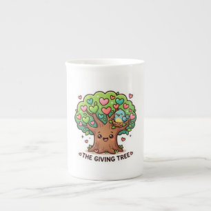 Tasse En Porcelaine Mignon Kawaii L'Arbre Généreux Cœur Feuilles Genti