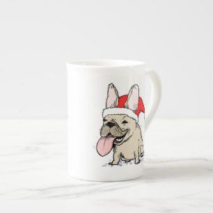 Tasse En Porcelaine Mignonne French Bulldog Père Noël   Noël Fête du c