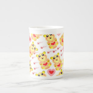 Tasse En Porcelaine Modèle de nurserie Ourson Cœur Sucré
