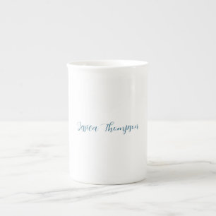 Tasse En Porcelaine Moderne élégant Plain Simple Nom Professionnel
