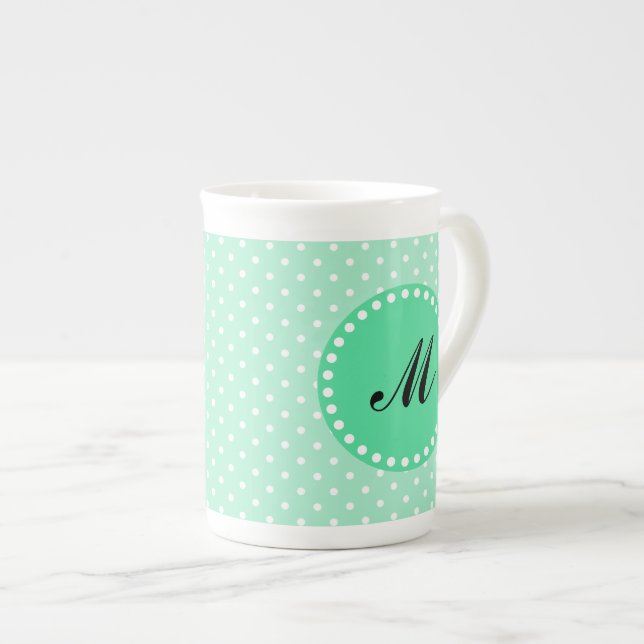 Tasse En Porcelaine Monogramme Monnaie magique et Pointe blanche (Devant droit)