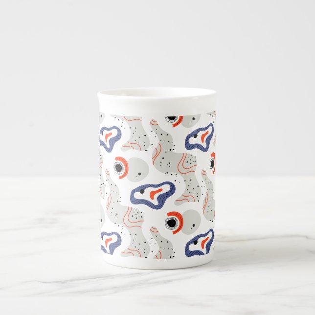 Tasse En Porcelaine Motif Abstrait des tourbillons et des cercles (Devant)