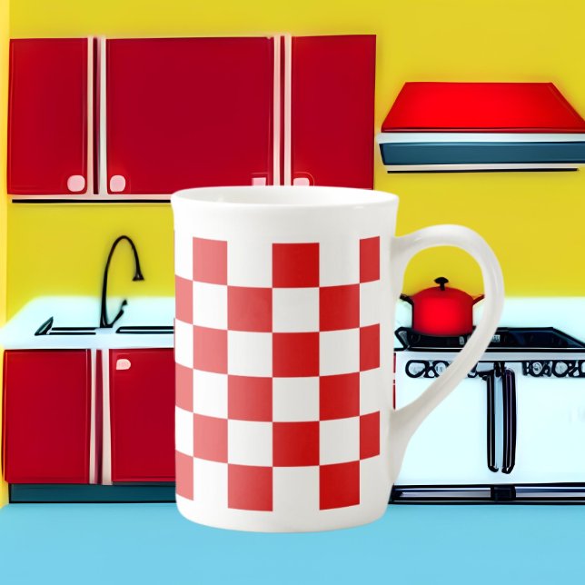 Tasse En Porcelaine motif blanc rouge mignon (Créateur téléchargé)