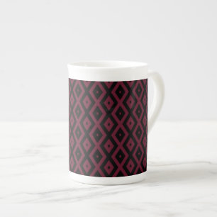 Tasse En Porcelaine Motif bourguignon et diamant noir