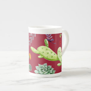 Tasse En Porcelaine Motif Cactus 4