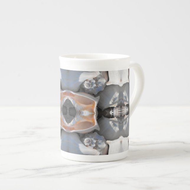 Tasse En Porcelaine Motif Coquillage (Devant droit)