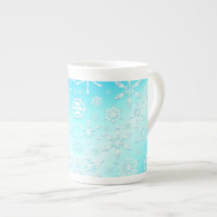 Tasse En Porcelaine Motif Crystal Snowflakes