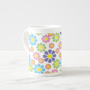 Tasse En Porcelaine Motif d'art floral coloré