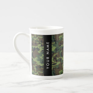 Tasse En Porcelaine Motif de camouflage vert, Votre nom, Personnaliser