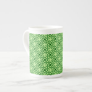 Tasse En Porcelaine Motif de carreaux égyptien, vert émeraude et vert 