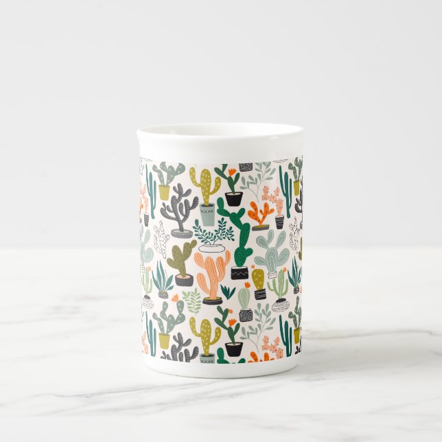 Tasse En Porcelaine Motif de Cute Cactus (Devant)