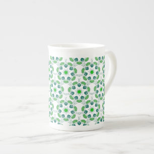 Tasse En Porcelaine Motif de feuille, motif de feuilles, feuilles vert
