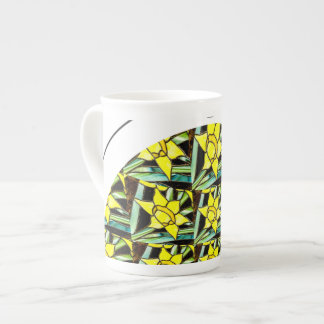 Tasse En Porcelaine Motif de fleurs précieuses jaunes
