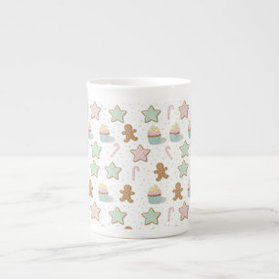 Tasse En Porcelaine Motif de friandises de boulangerie de Noël