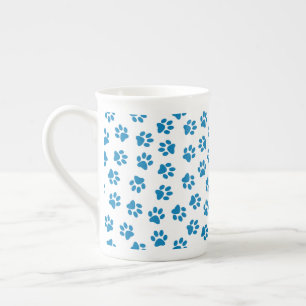 Tasse En Porcelaine Motif De Pailles, Paniers De Chien, Paniers Bleus