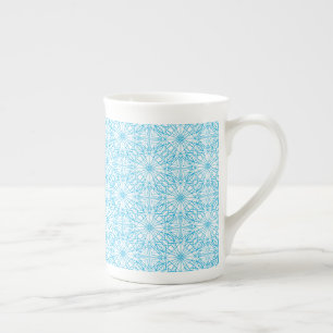 Tasse En Porcelaine Motif de symétrie géométrique bleu clair