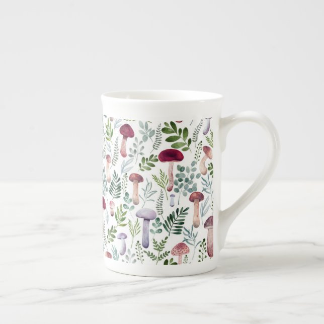 Tasse En Porcelaine Motif des champignons d'aquarelle douillette     (Droite)
