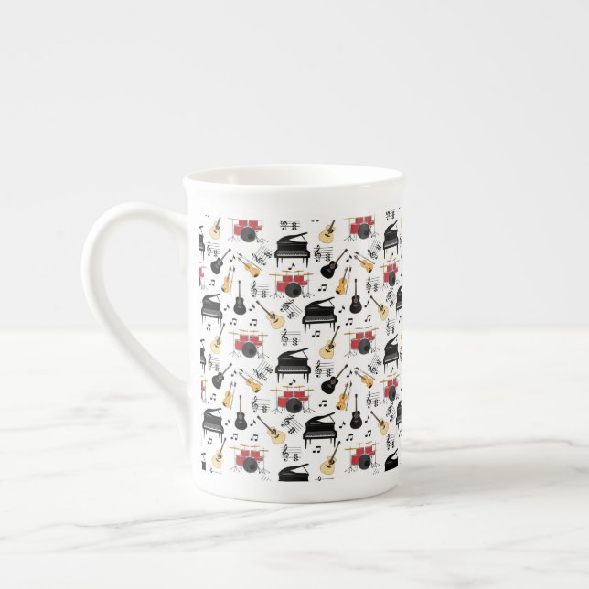 Tasse En Porcelaine Motif d'instrument de musique (Gauche)