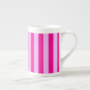 Tasse En Porcelaine Motif en bande rose et magenta