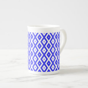 Tasse En Porcelaine Motif en diamant bleu et blanc