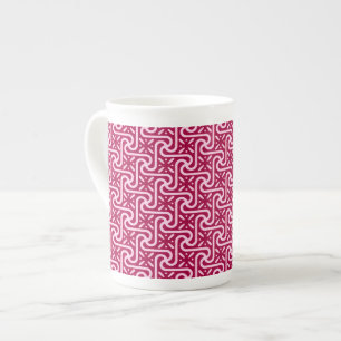 Tasse En Porcelaine Motif en tuiles égyptiennes, bordeaux et rose