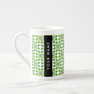Tasse En Porcelaine Motif feuille, Feuilles verts, votre nom
