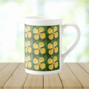 Tasse En Porcelaine Motif floral de pavot célidonie jaune