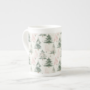Tasse En Porcelaine Motif Sage Green & Pine Rose