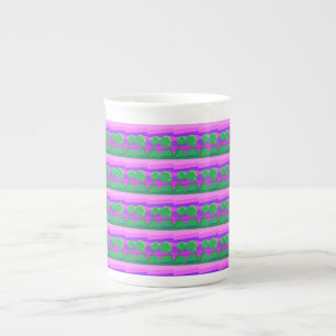 Tasse En Porcelaine Mt. Coucher de soleil rose vert pourpre