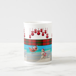 Tasse En Porcelaine Muguet de Noël Bonhomme de neige
