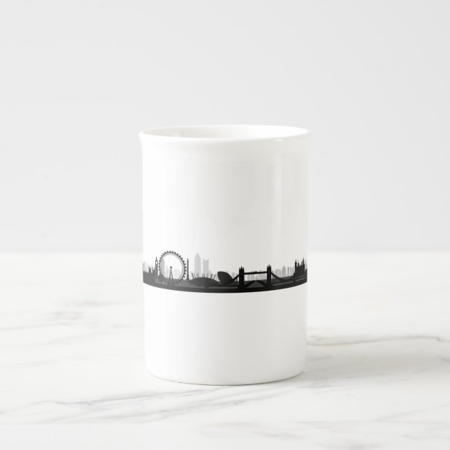 Tasse En Porcelaine Musique à thé à thème Skyline de Londres (Devant)
