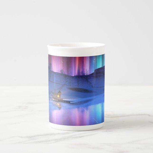 Tasse En Porcelaine Musique arc-en-ciel d'hiver (Devant)